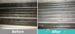 エアコン　アルミフィン　クリーニング　ビフォアアフター