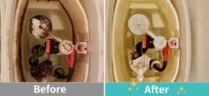 トイレタンク内部　ビフォアアフター